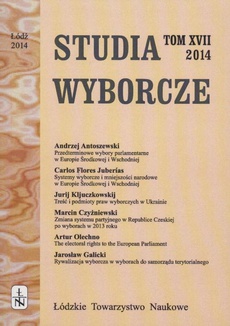 The cover of the book titled: Studia Wyborcze t. 17