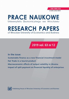 Обложка книги под заглавием:Prace Naukowe Uniwersytetu Ekonomicznego we Wrocławiu 63/12. Sustainable finance as a new financial investment model