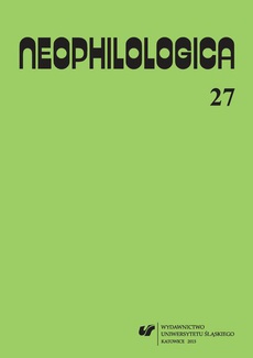 The cover of the book titled: „Neophilologica” 2015. Vol. 27: La perception en langue et en discours