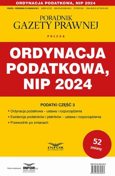 Okładka książki o tytule: Ordynacja Podatkowa NIP 2024 Podatki Część 3