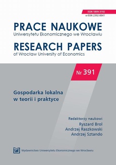 The cover of the book titled: Gospodarka lokalna w teorii i praktyce. PN 391