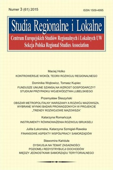 The cover of the book titled: Studia Regionalne i Lokalne nr 3(61)/2015