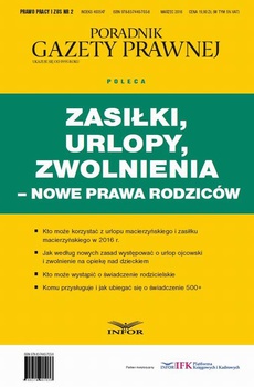 The cover of the book titled: Zasiłki, urlopy, zwolnienia – jak z nich korzystać