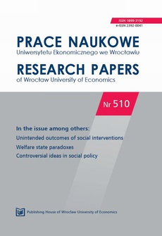 The cover of the book titled: Prace Naukowe Uniwersytetu Ekonomicznego we Wrocławiu nr. 510. Unintended outcomes of social interventions