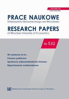The cover of the book titled: Prace Naukowe Uniwersytetu Ekonomicznego we Wrocławiu nr. 532. Finanse publiczne