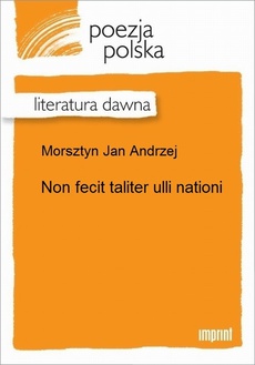 Обложка книги под заглавием:Non fecit taliter ulli nationi