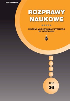 The cover of the book titled: Rozprawy Naukowe Akademii Wychowania Fizycznego we Wrocławiu, 36