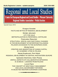 The cover of the book titled: Regional and Local Studies, special issue 2010