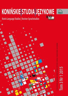 Обкладинка книги з назвою:Konińskie Studia Językowe Tom 3 Nr 1 2015