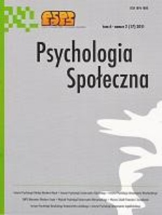 The cover of the book titled: Psychologia Społeczna nr 2(17)/2011
