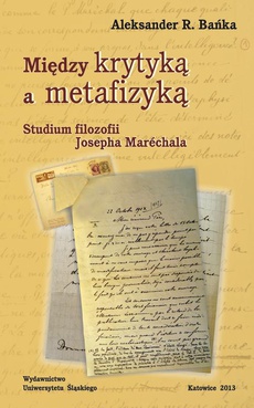 Обложка книги под заглавием:Między krytyką a metafizyką