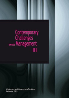 The cover of the book titled: Contemporary Challenges towards Management III