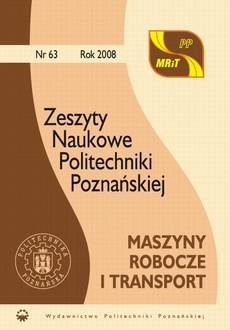 Okładka książki o tytule: Maszyny Robocze i Transport, Zeszyt naukowy 63/2008