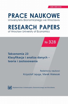 Обкладинка книги з назвою:Taksonomia 23. Klasyfikacja i analiza danych – teoria i zastosowania. PN 328