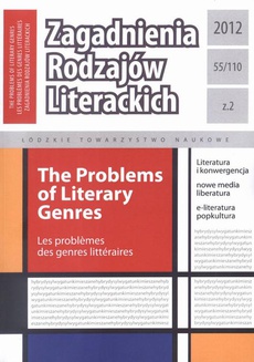 The cover of the book titled: Zagadnienia Rodzajów Literackich t. 55 (110) z. 2/2012