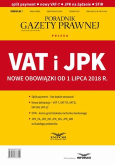 Okładka książki o tytule: VAT i JPK Nowe obowiązki od 1 lipca 2018 r