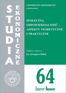 Okładka książki o tytule: Społeczna odpowiedzialność - aspekty teoretyczne i praktyczne. SE 64