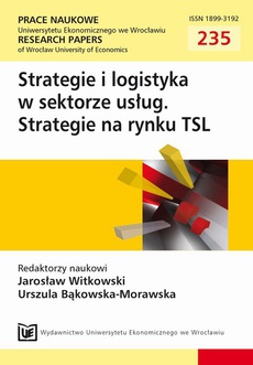 The cover of the book titled: Strategie i logistyka w sektorze usług. Strategie na rynku TSL