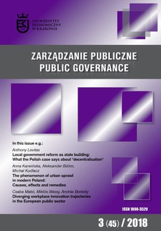 Okładka książki o tytule: Zarządzanie Publiczne nr 3(45)/2018