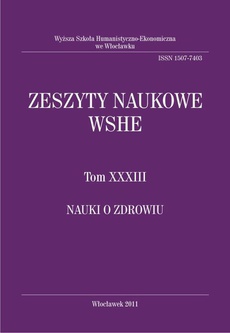 Okładka książki o tytule: Zeszyty Naukowe WSHE, t. XXXIII, Nauki o Zdrowiu