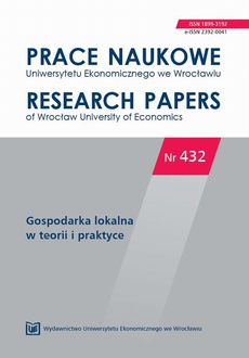 The cover of the book titled: Prace Naukowe Uniwersytetu Ekonomicznego we Wrocławiu nr 432. Gospodarka lokalna w teorii i praktyce