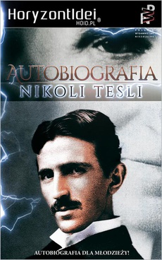 Обложка книги под заглавием:Autobiografia Nikoli Tesli Nikoli Tesli