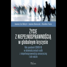 The cover of the book titled: Życie z niepełnosprawnością w globalnym kryzysie