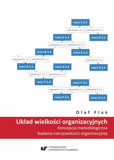 The cover of the book titled: Układ wielkości organizacyjnych. Koncepcja metodologiczna badania rzeczywistości organizacyjnej