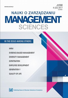 Okładka książki o tytule: Nauki o Zarządzaniu. Management Sciences 2017 4(33)