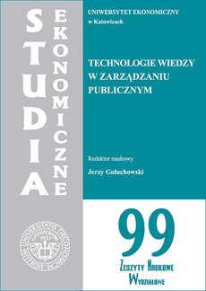 The cover of the book titled: Technologie wiedzy w zarządzaniu publicznym. SE 99