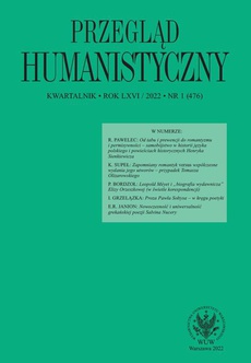 The cover of the book titled: Przegląd Humanistyczny 2022/1 (476)
