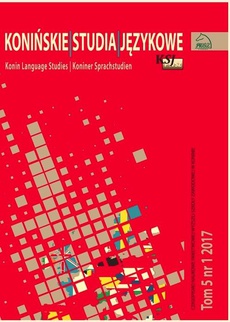 Обложка книги под заглавием:Konińskie Studia Językowe Tom 5 Nr 1 2017