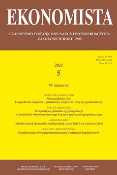 The cover of the book titled: Ekonomista 2021 nr 5