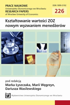 The cover of the book titled: Kształtowanie wartości ZOZ nowym wyzwaniem menedżerów