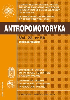 The cover of the book titled: ANTROPOMOTORYKA NR 58-2012