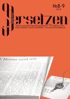 The cover of the book titled: OderÜbersetzen 2018/8-9