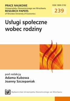 The cover of the book titled: Usługi społeczne wobec rodziny