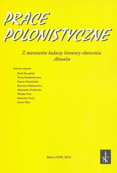 Обложка книги под заглавием:Prace Polonistyczne t. 68/2013