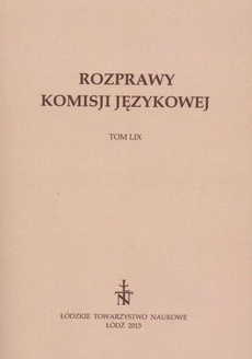The cover of the book titled: Rozprawy Komisji Językowej ŁTN t. LIX