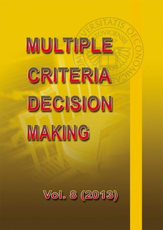 Обложка книги под заглавием:Multiple Criteria Decision Making vol. 8 (2013)