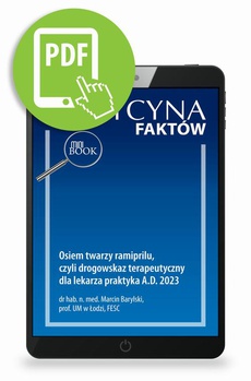 The cover of the book titled: Osiem twarzy ramiprilu, czyli drogowskaz terapeutyczny dla lekarza praktyka A.D. 2023