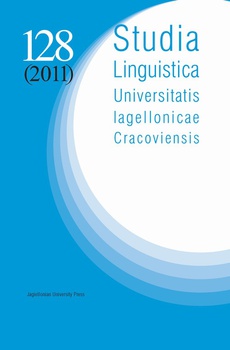 Okładka książki o tytule: Studia Linguistica Universitatis Iagellonicae Cracoviensis. Vol. 128 (2011)