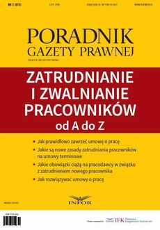 Обложка книги под заглавием:Zatrudnianie i zwalnianie pracowników od A do Z