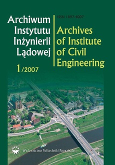 The cover of the book titled: Archiwum Instytutu Inżynierii Lądowej, nr 1
