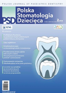 The cover of the book titled: Polska Stomatologia Dziecięca 2/2018