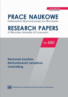 The cover of the book titled: Prace Naukowe Uniwersytetu Ekonomicznego we Wrocławiu nr 480. Rachunek kosztów. Rachunkowość zarządcza. Controlling