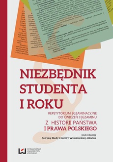 The cover of the book titled: Niezbędnik studenta I roku. Repetytorium egzaminacyjne do ćwiczeń i egzaminu z historii państwa i prawa polskiego