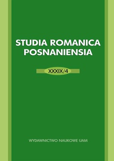 The cover of the book titled: Studia Romanica Posnaniensia XXXIX/4