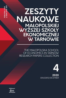 The cover of the book titled: Zeszyty Naukowe Małopolskiej Wyższej Szkoły Ekonomicznej w Tarnowie 4/2020