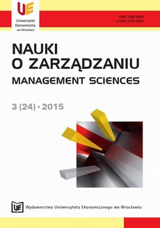The cover of the book titled: Nauki o Zarządzaniu, nr 3(24)